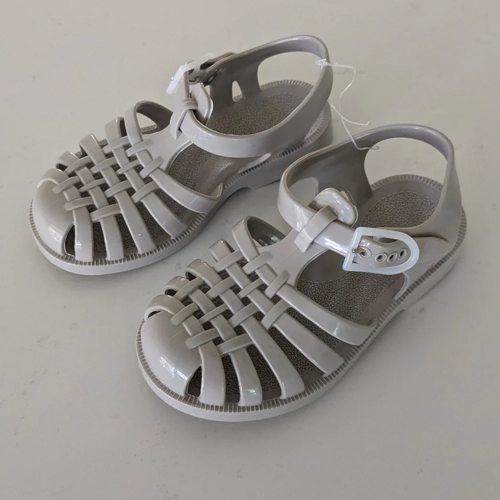 Méduse | Kids Woven Fisherman Jelly Sandals - Light Beige
